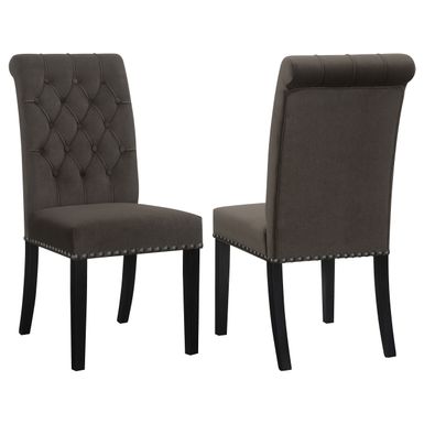 Alana Upholstered Tufted Side Chairs with Nailhead Trim (Set of 2)