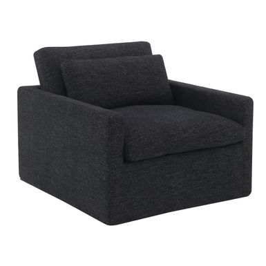 ACME Frederick Swivel Chair w/Pillow, Dark Gray Fabric