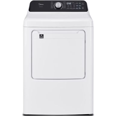 Midea - 7.0 CF Electric Dryer, Sensor Dry in White