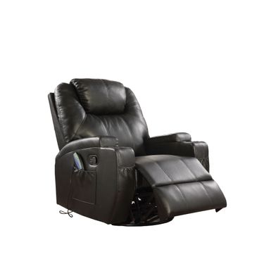 ACME Waterlily Motion Rocker Recliner w/Swivel, Black Synthetic Leather