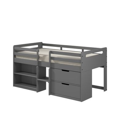 ACME Fabiana Twin Loft Bed w/Storage, Gray Finish