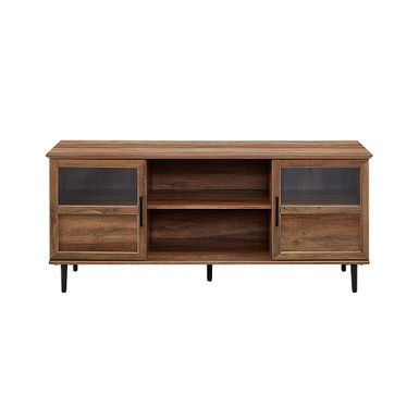 Walker Edison - Transitional TV Stand Cabinet for Most TVs Up to 65 - Rustic Oak