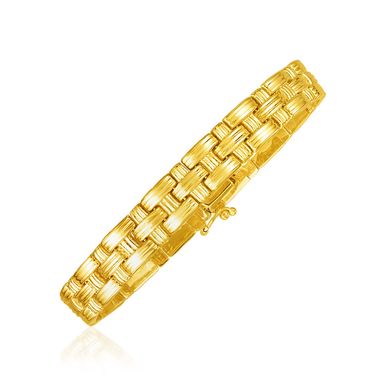 14k Yellow Gold Basket Weave Bracelet (7.25 Inch)