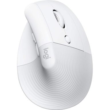 Logitech - Lift for Mac Bluetooth Ergonomic Mouse with 4 Customizable Buttons - Off-White