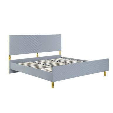 ACME Gaines Eastern King Bed, Gray High Gloss Finish