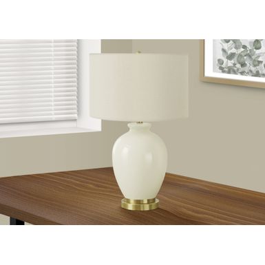 Lighting - 26"H Table Lamp Cream Ceramic / Ivory Shade