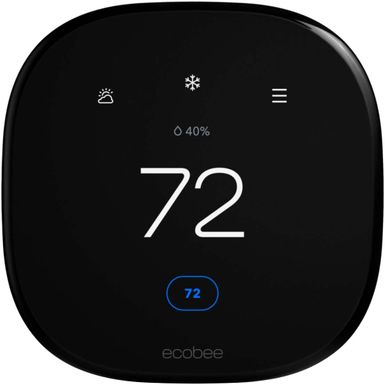 ecobee - Enhanced Smart Programmable Touch-Screen Wi-Fi Thermostat with Alexa Apple HomeKit and Google Assistant - Black