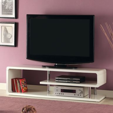 Contemporary Wood 55-inch TV Stand in White