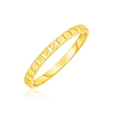 14k Yellow Gold Ring with Bead Texture (Size 7)