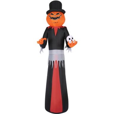 12-Ft. Tall Pre-lit Inflatable Jack-O-Lantern Man with Top Hat and Skull