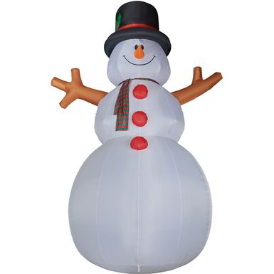 Christmas Time 20-Ft. Tall Jolly Snowman with RGB Lights and Storage Bag, Prelit Outdoor Christmas Inflatable