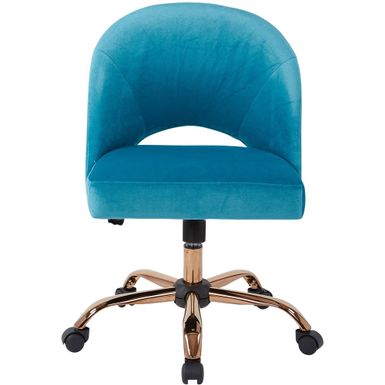 OSP Home Furnishings - Lula Home Office Plush Fabric Chair - Blue