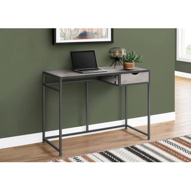 Computer Desk/ Home Office/ Laptop/ Storage Drawer/ 42"L/ Work/ Metal/ Laminate/ Grey/ Contemporary/ Modern