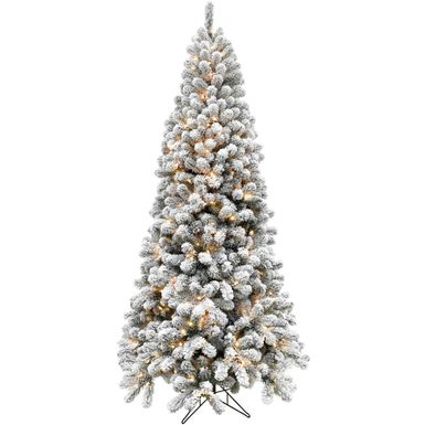 Fraser Hill Farm 7.5' Silverton Fir Snowy Christmas Tree - Clear Smart Lights, EZ Connect