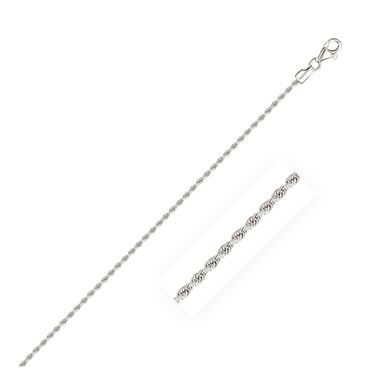 2.0mm 14k White Gold Diamond Cut Rope Anklet (10 Inch)