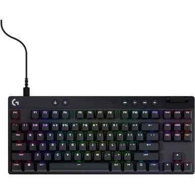 Logitech - PRO X TKL RAPID Tenkeyless Corded Magnetic Analog Switch Gaming Keyboard with Customizable RGB Lighting - Black