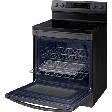 Samsung 6.3-Cu. Ft. Smart Freestanding Electric Range with No-Preheat Air Fry, Convection+ and Griddle, Brushed Black