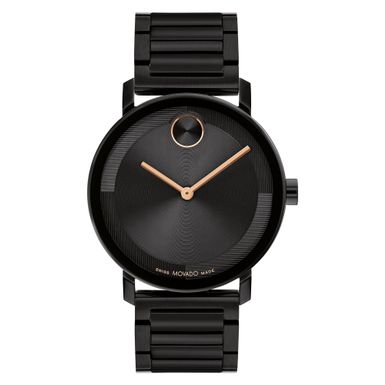 Movado - Men's Bold Evolution 2.0 Rose Gold & Black Ion-Plated Watch Black Dial