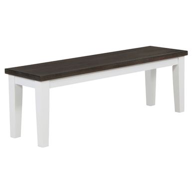 Kingman Rectangular Bench Espresso and White