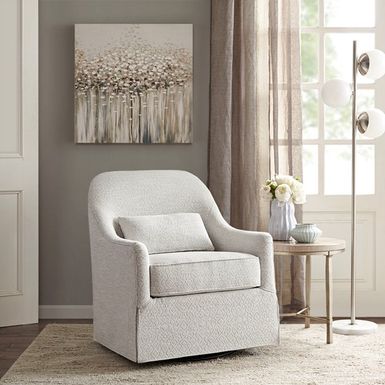 Ivory, Black Theo Swivel Glider Chair