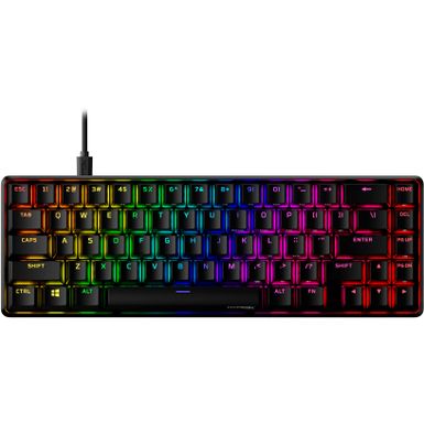 HyperX - Alloy Origins 65 Compact Wired Mechanical Aqua Tactile Switch Gaming Keyboard with RGB Lighting - Black