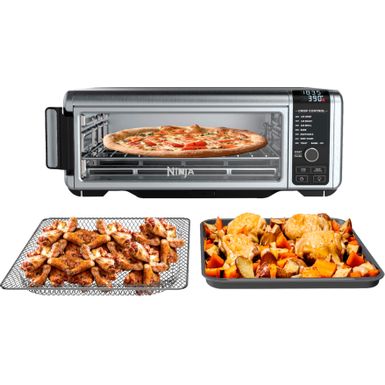 Ninja - Foodi 8-in-1 Digital Air Fry Oven, Toaster, Flip-Away Storage, Dehydrate, Keep Warm - Stainless Steel/Black