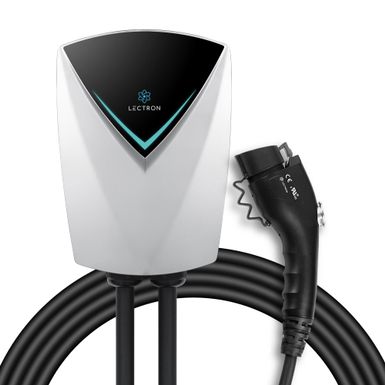 Lectron - J1772 Level 2 NEMA 14-50/Hardwired Electric Vehicle (EV) Charging Station- up to 48A (240V)-16' - White