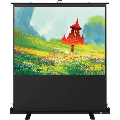 Kodak - 60" Projector Screen, Pull Up Projector Screen and Stand, Portable Projector Screen with Handle and Carrying Case - Black/White