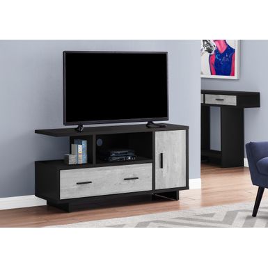 TV Stand/ 48 Inch/ Console/ Media Entertainment Center/ Storage Cabinet/ Drawers/ Living Room/ Bedroom/ Laminate/ Black/ Grey/ Contemporary/ Modern