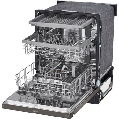 LG Front Control Dishwasher with QuadWash and 3rd Rack in Black Stainless Steel