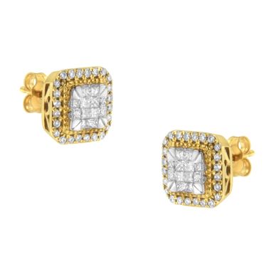 10KT Yellow Gold Diamond Stud Earrings (1/2 cttw, H-I Color, SI2-I1 Clarity)