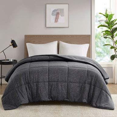 Black Comfort Cool Jersey Knit Oversized Down Alternative Comforter King/Cal King