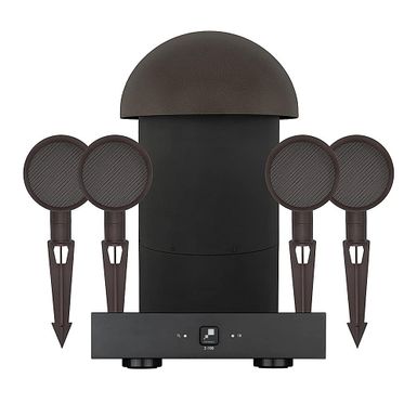 Sonance - PATIO4.1 W/ 2-100 AMP - Patio Series 4.1-Ch. Outdoor Speaker System with 2-Ch. Amplifier (Each) - Brown/Black