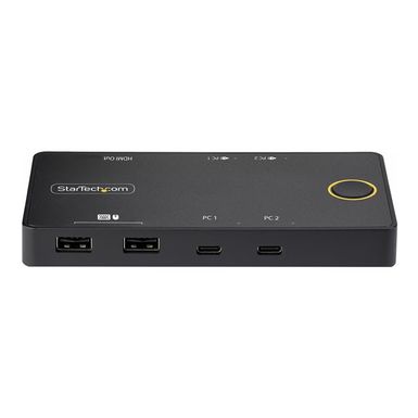 StarTech.com 2-Port USB-C KVM Switch Single-4K 60Hz HDMI Monitor Dual-100W Power Delivery Pass-through Ports Bus Powered USB Type-C/USB4/Thunderbolt 3/4 Compatible - Small Form Factor (C2-H46-UC2-PD-KVM) - KVM switch - 2 ports