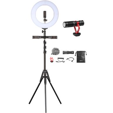 Sunpak - Ultimate Vlogging Kit with BOYA Cardioid Microphone for Smartphones and Cameras - Black