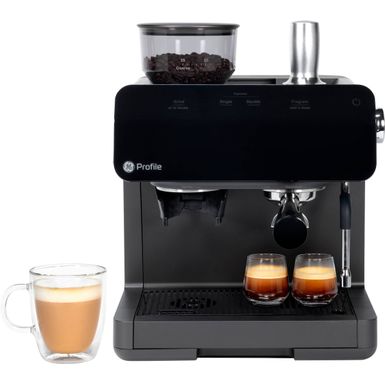 GE Profile - Semi-Automatic Espresso Machine with 15 bars of pressure Milk Frother and Built-In Wi-Fi - Black