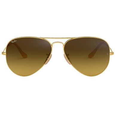 Ray-Ban Unisex Original Aviator Matte Gold Sunglasses with Brown Gradient Lens