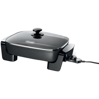 De'Longhi - Electric Skillet with Tempered Glass Lid