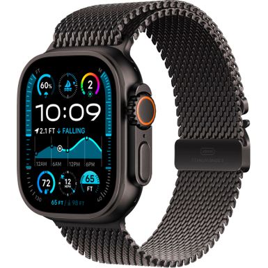 Apple Watch Ultra 2 (GPS+Cellular) 49mm Titanium Case with Black Titanium Milanese Loop - Medium - Black - (2024)