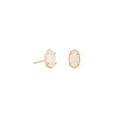 Kendra Scott Emilie Stud Earrings (Gold/Iridescent Drusy)