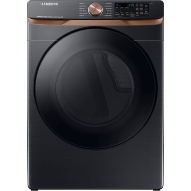 Samsung - 7.5 Cu. Ft. Stackable Smart Electric Dryer with Steam and Sensor Dry - Brushed Black