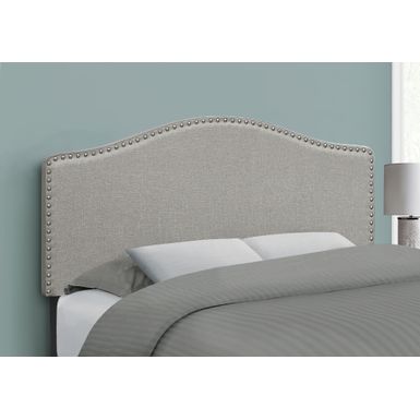 Bed/ Headboard Only/ Full Size/ Bedroom/ Upholstered/ Linen Look/ Grey/ Transitional