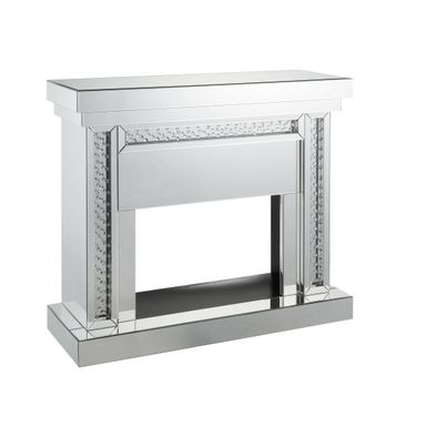 ACME Nysa Fireplace, Mirrored & Faux Crystals