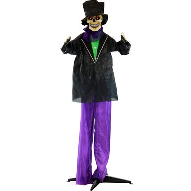 5-Ft. Marty the Voodoo Skeleton Groom, Indoor or Covered Outdoor Halloween Decoration, Red LED Eyes, Battery-Operated