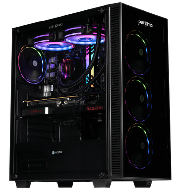 Periphio Firestorm Prebuilt VR Ready Gaming PC, AMD Ryzen 5 5600X (4.6GHz Turbo), Radeon RX 6800 XT (16GB), 1TB M.2 NVMe SSD, 16GB DDR4 RAM, Windows 10, WiFi + BT