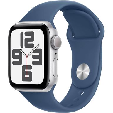 Apple Watch SE 2nd Generation (GPS) 40mm Aluminum Case with Denim Sport Band - M/L - Silver - (2024)