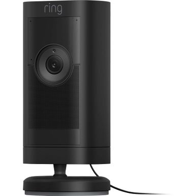 Ring - Stick Up Cam Pro Plug In Indoor/Outdoor Security Camera with 3D Motion Detection HDR Video and Color Night Vision Blk - Black