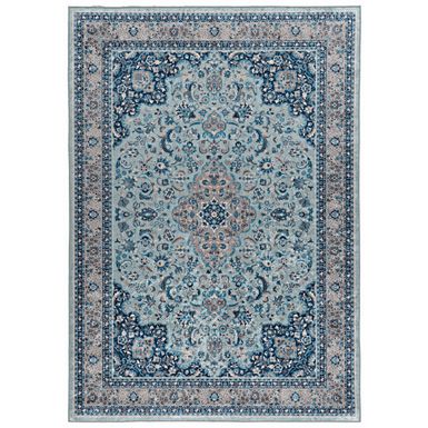 Hungas Blue And Ivory 6.7X9.7 Area Rug