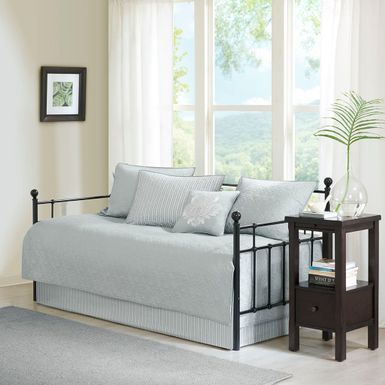 Grey Quebec 6 Piece Reversible Daybed Cover Set Daybed