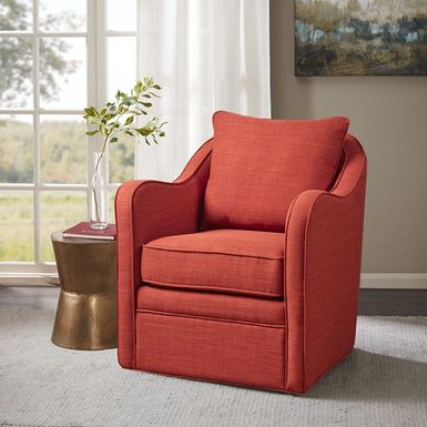 Orange Brianne Wide Seat Swivel Arm Chair